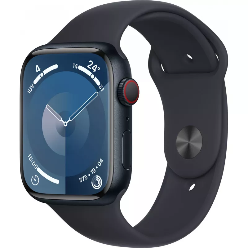 APPLE Watch Series 9 GPS + Cellular 45mm Midnighter alumiiniumkorpus Midnighter spordirihmaga - M/L (MRMD3QF/A)