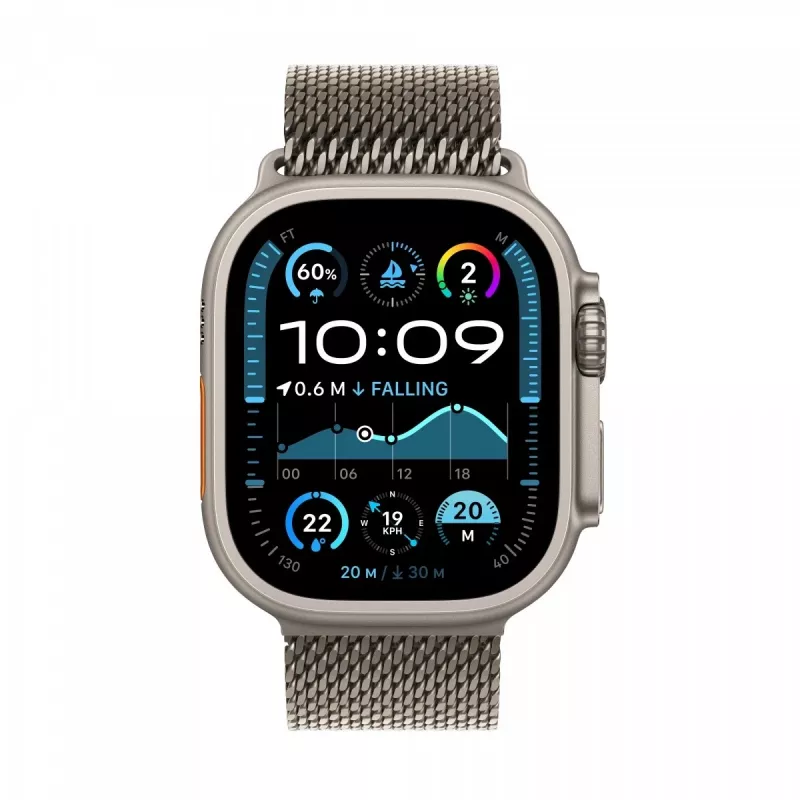 Watch Ultra 2 GPS + Cellular 49 mm Loodusliku titaanist korpusega ja loodusliku titaanist Milano silmusega - M