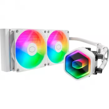 Vedel CPU jahuti Cooler Master MasterLiquid 240 Core II Valge — 240 mm, 2x 120 mm ventilaatorit (650–1750 RPM), pukslaager
