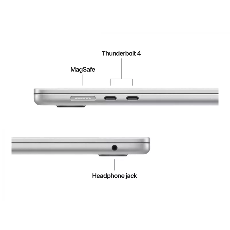 MacBook Air 15, hõbedane, M4 (10-tuumaline protsessor/10-tuumaline GPU), 16 GB, 512 GB, saksa keel, 35 W Dual USB-C toiteadapter, MW1H3D/A