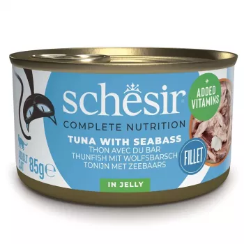 Märg kassitoit Agras Pet Foods Schesir Tuunikala meriahvenaga 85 g kotike, 13% valku, 2,5% rasva, 82% niiskust