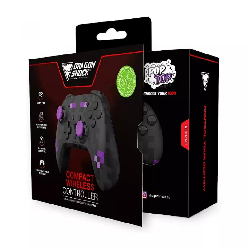 Dragonshock Controller Poptop Wireless Cubes musta lülitiga