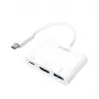 LogiLink 0.14m 2xUSB-C HDMI USB A Valge