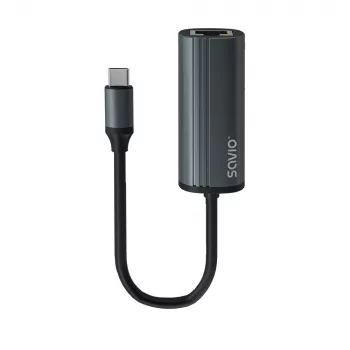 SAVIO Adapter USB-C 3.1 Gen.1 (M) RJ-45 Gigabit Ethernet (F), 1000 Mbps, AK-56, hall