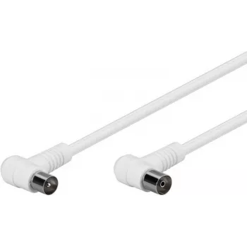 Wentronic Goobay Antenna nurgaga ühenduskaabel, 100% Shielded, Valge, 1.5 m - Coax Plug 90° Koax-Socket 90° (67353)