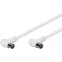 Wentronic Goobay Antenna nurgaga ühenduskaabel, 100% Shielded, Valge, 1.5 m - Coax Plug 90° Koax-Socket 90° (67353)