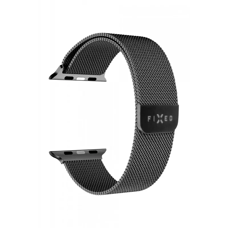 FIXED asendusvõrkrihm Apple Watchile — ühildub 42/44/45/46/49 mm (must)