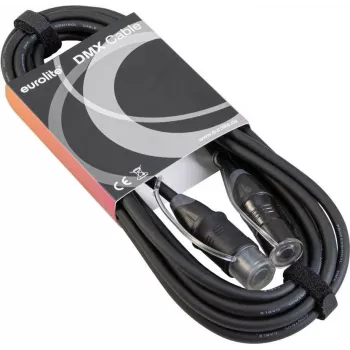 DMX-kaabel EUROLITE EC-1 IP65 3-kontaktiline, 5 m, must
