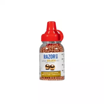 Püstolikuulid RazorGun 4,46 mm terasest BB-d, vaskviimistlus, 1500 tk, plastikust dosaator