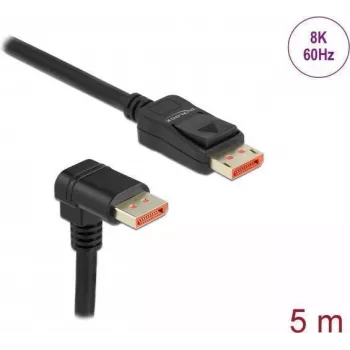 DisplayPort-kaabel DeLOCK 8K 60 Hz 5 m isane sirge isasele 90° alla suunatud nurgaga