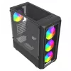 PC kuubikujuline korpus SAVIO Noctis Glass RGB — must, ATX/Micro-ATX, 210×410×450 mm, 3×120 mm esiventilaatorid