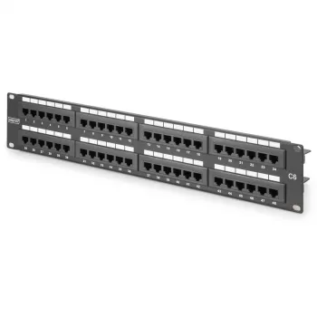 DIGITUS - Jaotuspaneel - RJ-45 X 48 - Hall, RAL 7035 - 2U - 48 porti (DN-91648U)