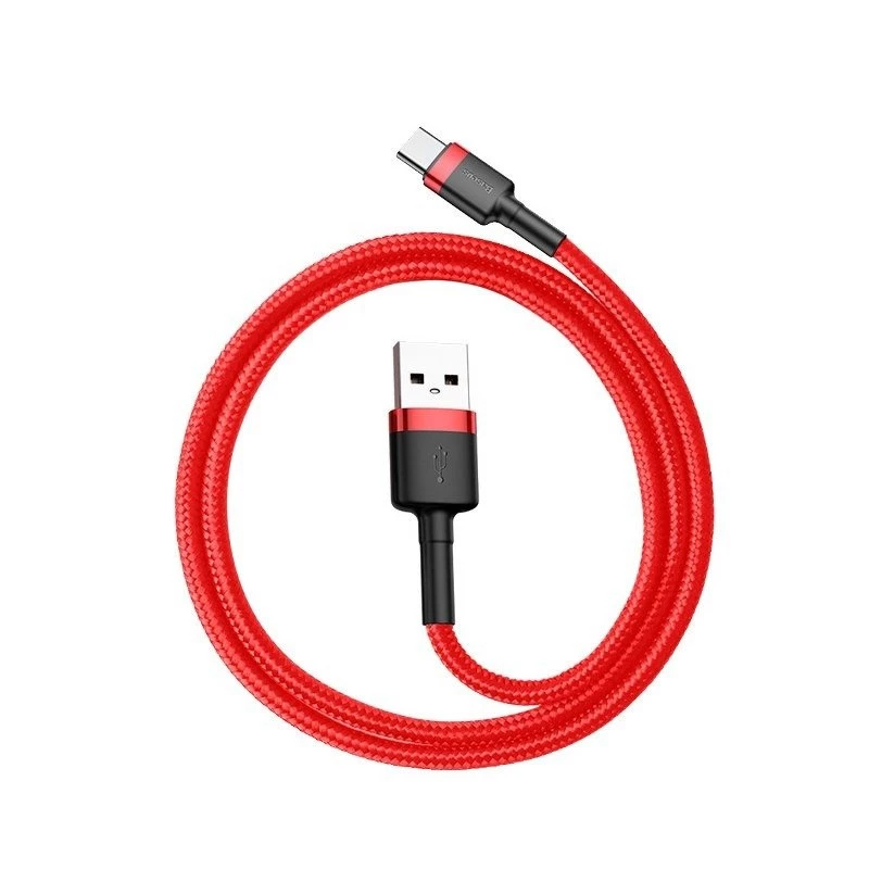 USB 2.0 A–USB-C kaabel Baseus CATKLF-B09 1m QC3.0 nailonpunutis punane, kiirlaadimine ja andmesünk