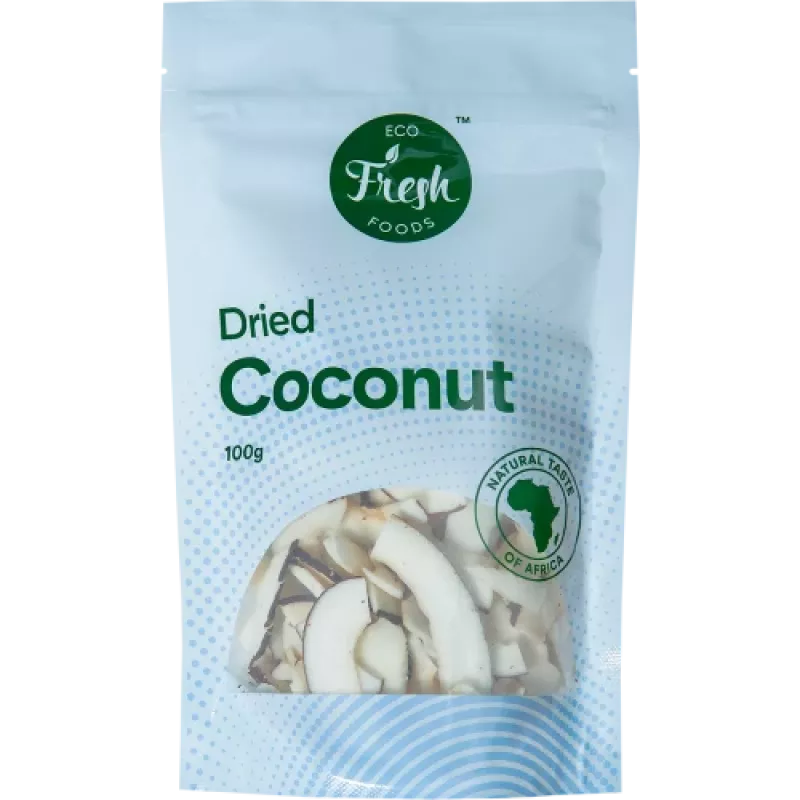 Kuivatatud kookospähkel Eco fresh foods 100 g – riivitud kookos, 100 g pakend
