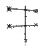 Monitorikinnitus Gembird MA-D4-01, lauaklamber kuni 4 kuvarile, 32 tolli (81,3 cm), 40 kg, VESA 75x75–100x100, must