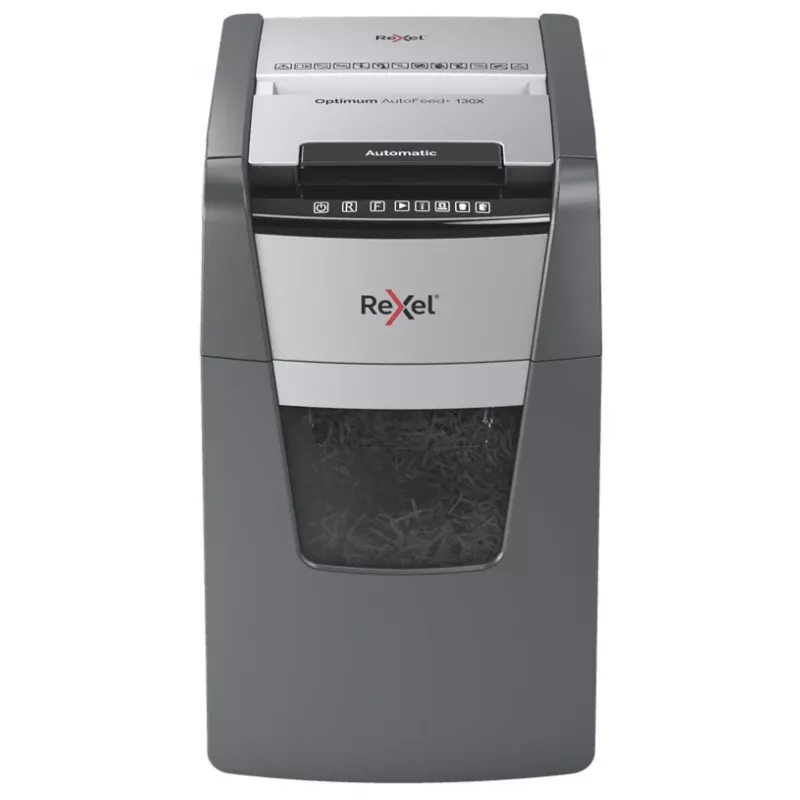 Rexel Optimum AutoFeed+ 130X paberipurustaja Ristpurustamine 55 dB 22 cm Must, Hõbedane