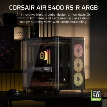 PC-korpus Corsair AIR 5400 RS-R ARGB Midi Tower Must