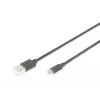 Assmann USB 2.0 ühenduskaabel. A-tüüp - micro B M/M. 3,0m. USB 2.0 ühilduv. UL. must (AK-300110-030-S)