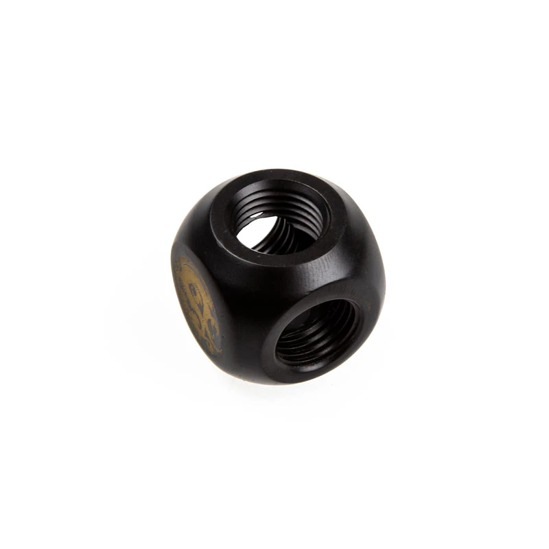 T-adapter 3x G¼ (3-suunaline) vesijahutuse jaoks, BitsPower BP-CBTMB, süsinikmust viimistlus