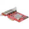 Delock PCI Express x4 kaart 4 x välise SuperSpeed USB 10 Gbps (USB 3.2 Gen 2) USB Type-A emane - USB-adapter - PCIe 3.0 x4 - USB 3.2 Gen 2 x 4 (90481)