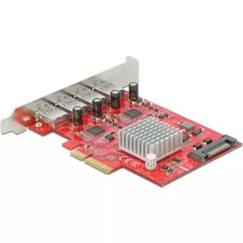 Delock PCI Express x4 kaart 4 x välise SuperSpeed USB 10 Gbps (USB 3.2 Gen 2) USB Type-A emane - USB-adapter - PCIe 3.0 x4 - USB 3.2 Gen 2 x 4 (90481)