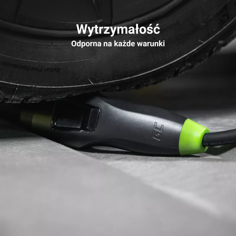 roheline Cell Habu EVGC01 Mobiilne EV laadija elektrisõidukitele 11 kW 7 m Type 2 CEE Wallbox Must