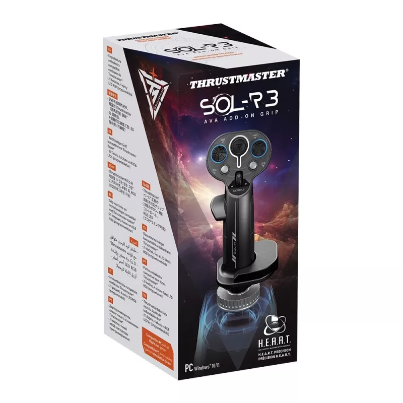 Lennukangi lisakäepide Thrustmaster Sol-R 3 AVA, Must, USB USB-C, analoog/digitaalne, PC, 75×115×200 mm