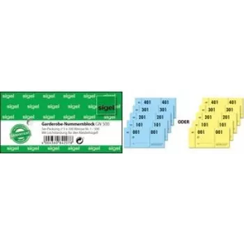 Number Block Sigel GN500 1–500, B-suurus 105 x K 50 mm auguga riidepuudele