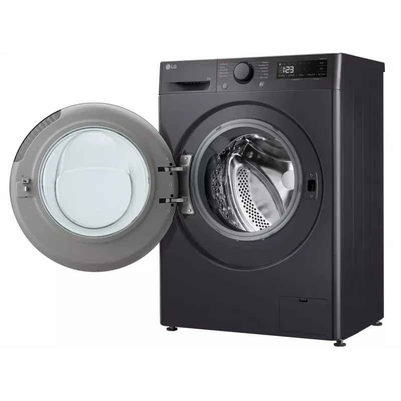 Pesumasin LG F2WR508S2M — eestlaetav, 8 kg, 1200 p/min, A-klassi tõhusus, 60×48 cm, LED-ekraan, kesköö must