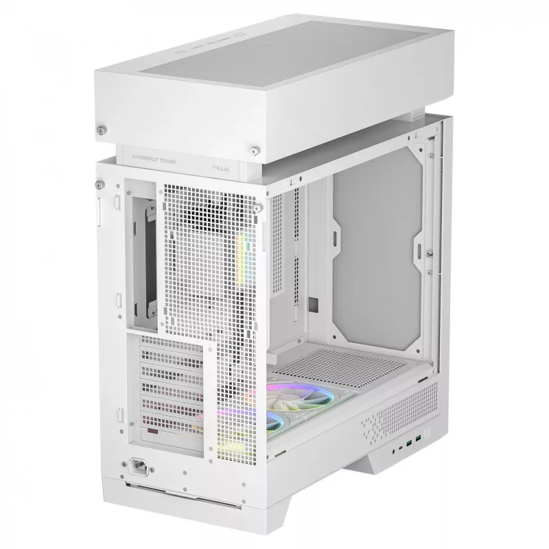 Lauaarvuti korpus DeepCool CL6600 WH — valge, toetab ATX/PS2/SFX/SFX-L toiteplokke, 140 mm ees, 120/140 mm üleval/taga, 2,5-tollised ja 3,5-tollised kettad