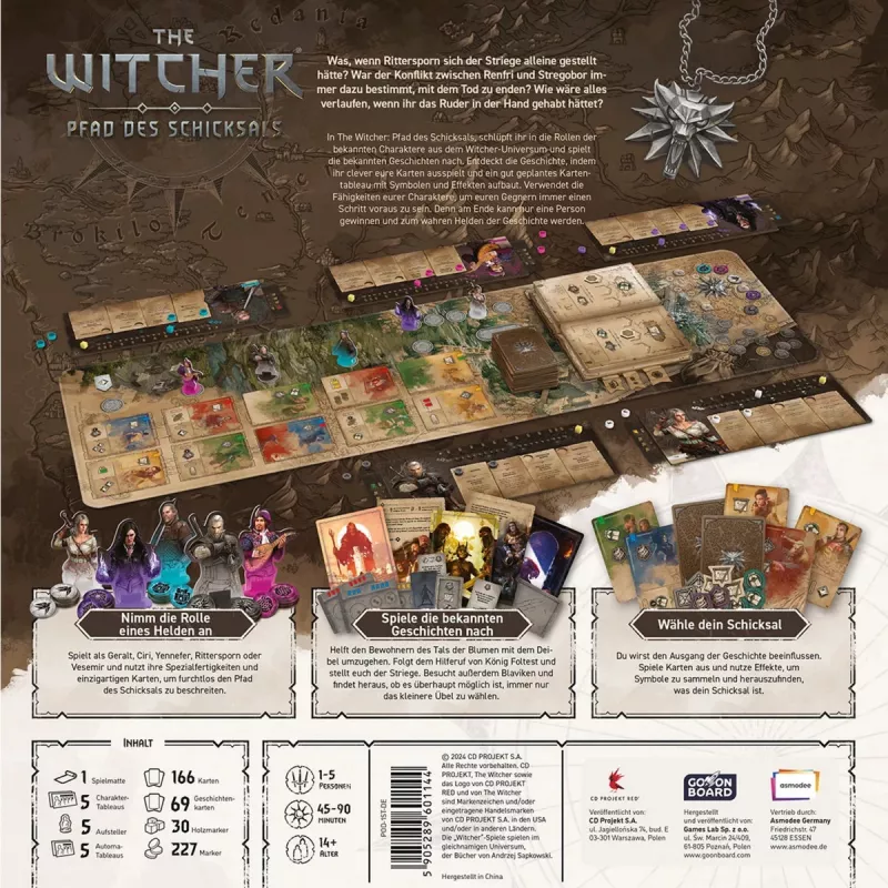 Lauamäng Asmodee The Witcher: Pfad des Schicksals – lauamängu seiklus, stsenaariumipõhine mäng
