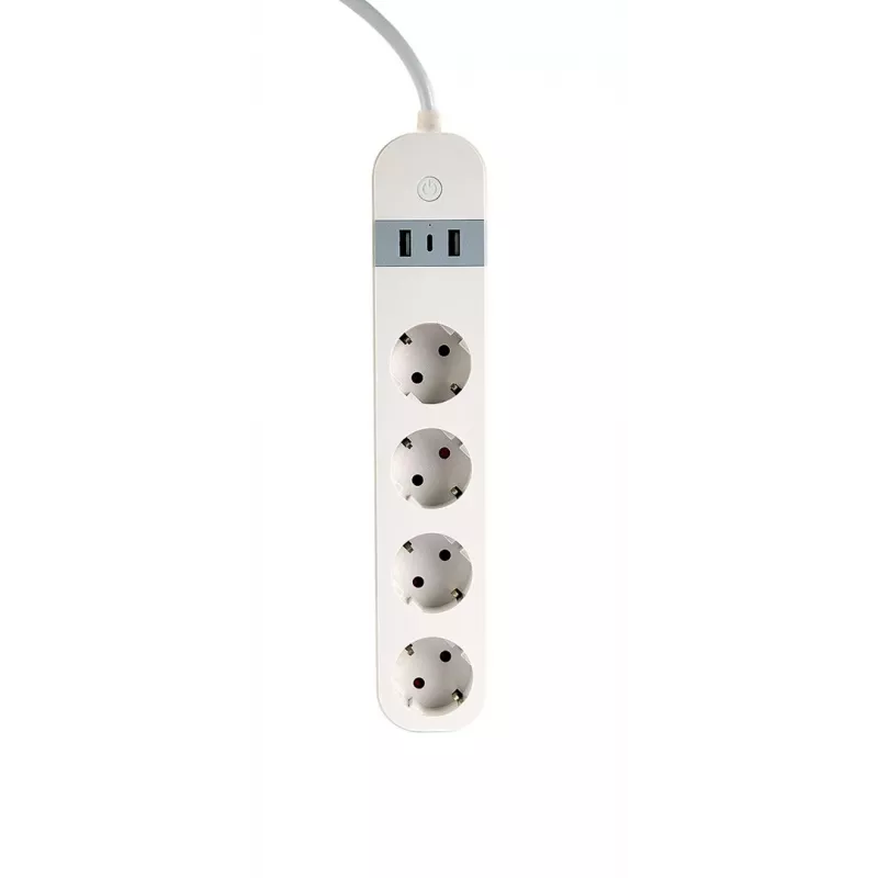Nutikas pistikupesa Gembird TSL-PS-S4U-01-W 4 vahelduvvoolupesa 3880 W Valge