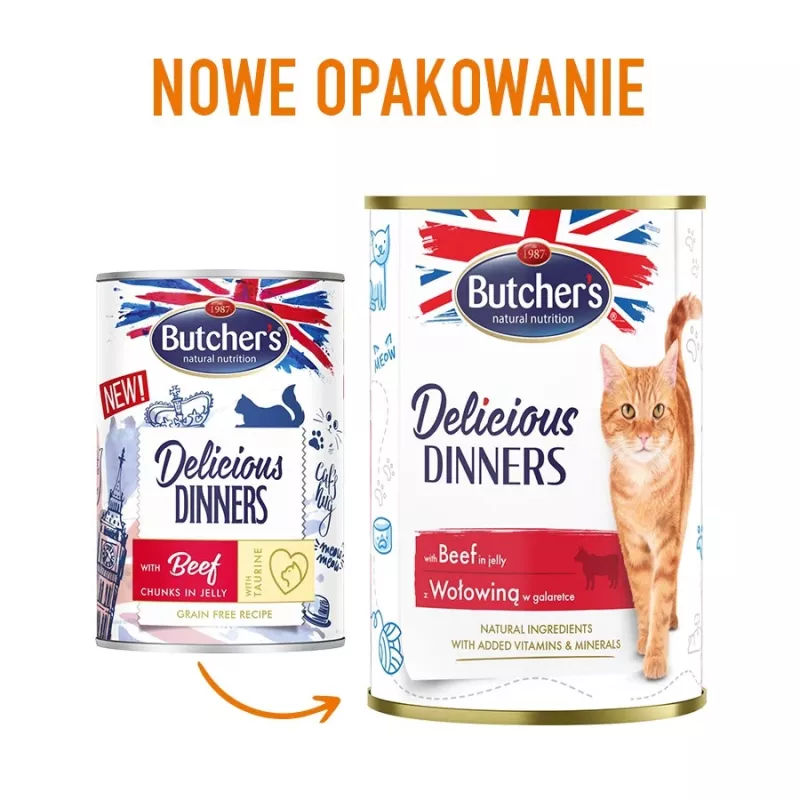 Märg kassitoit Butcher's Delicious Dinners 400 g — Veiseliha, teraviljavaba, täiskasvanud