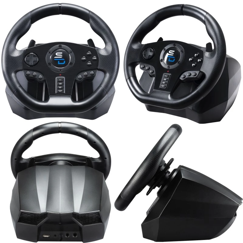 Rool + pedaalid Subsonic GS850-X Must 270° pöörlemine USB