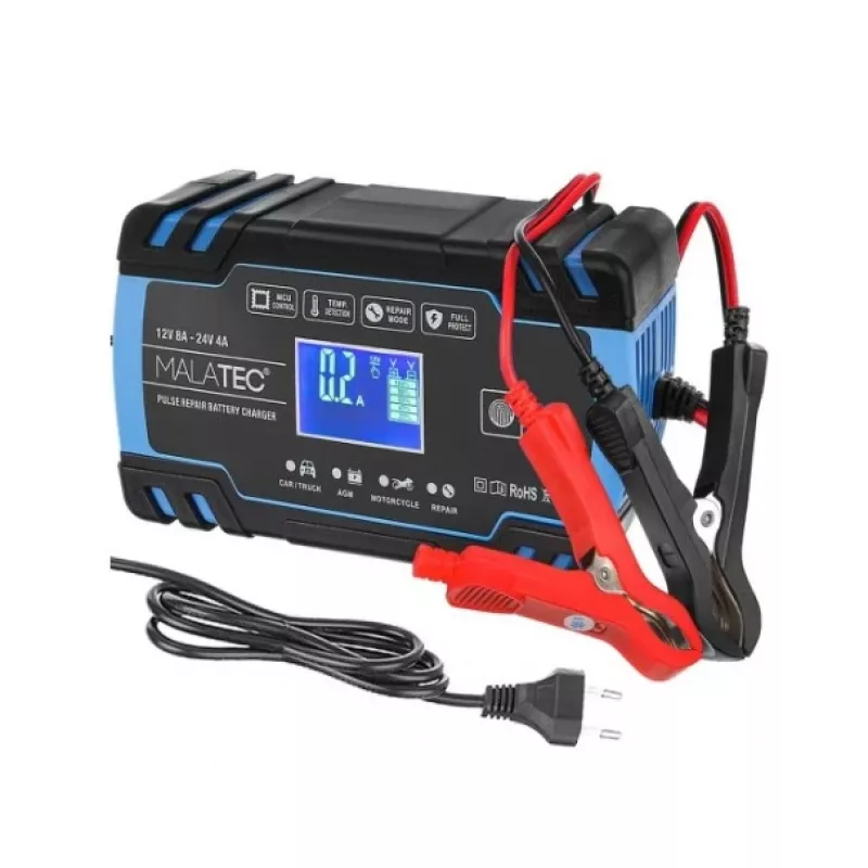 Extralink | Automaatne laadija | 12/24V 8A akule sinine