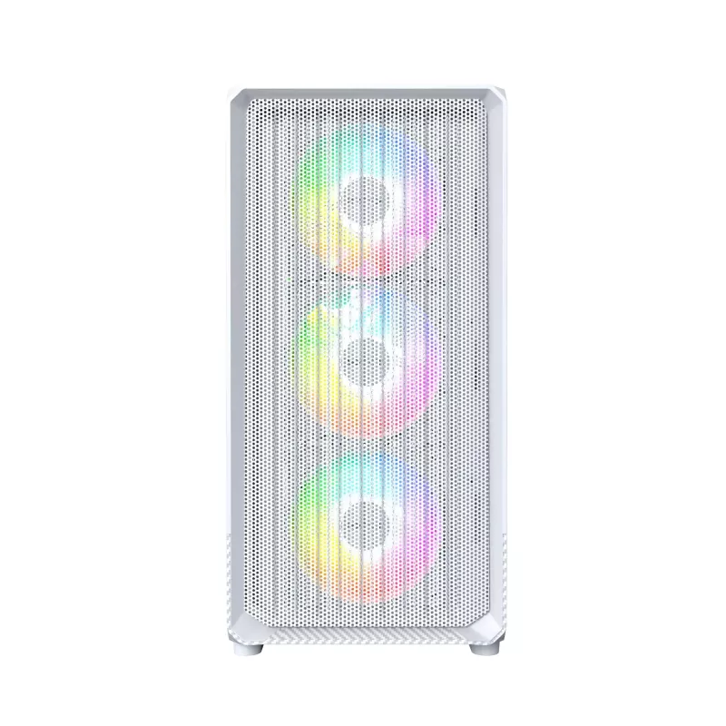 PC-korpus Montech X5M (W) Micro Tower, valge — Micro-ATX/Mini-ITX, toetab ATX-toiteplokki, 3x120 mm ees, 1x120 mm taga, 2x3,5 tolli sahtlit, 4x2,5 tolli sahtlit