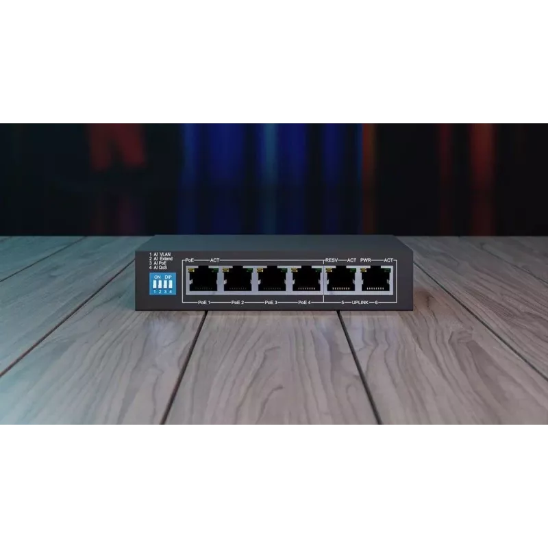 Haldamata kommutaator Extralink EUROS V2 4x 100 Mb/s PoE/PoE+