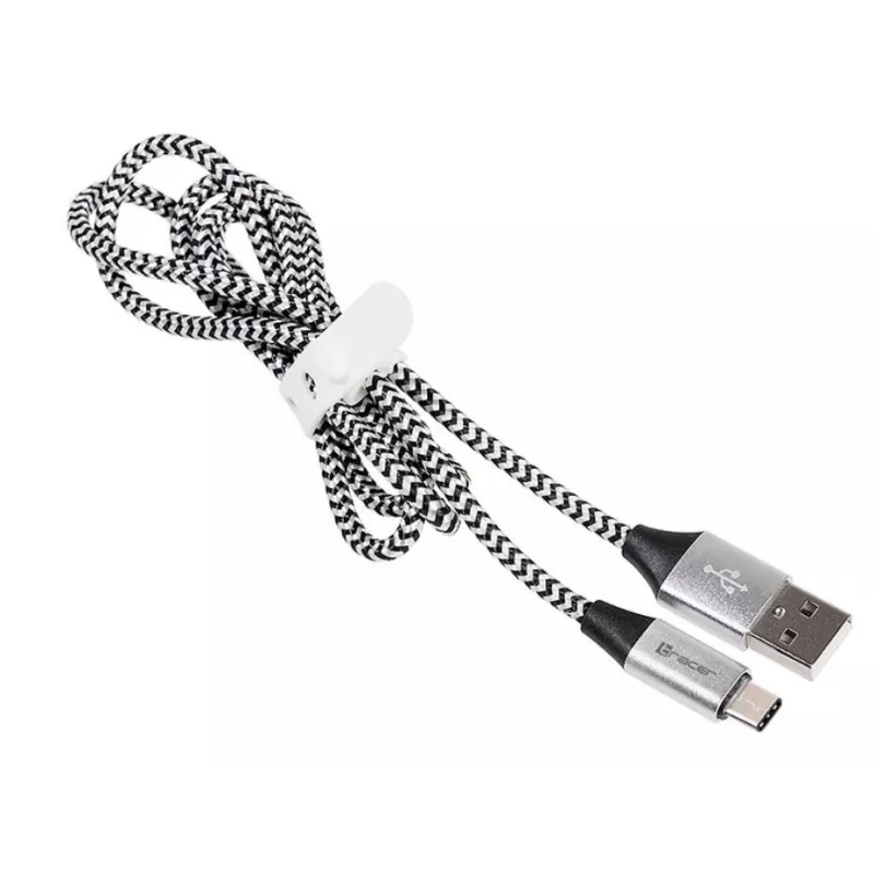 USB 2.0 Type-C isane - isane kaabel 1,0 m must-hõbedane