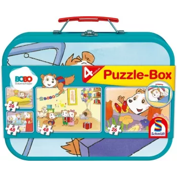 Bobo Siebenschläfer Puzzle-Box metallkarbis (2x 26 tükki, 2x 48 tükki)