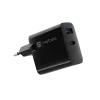 Juhtmega mobiilseadme laadija NATEC NUC-2145, 65W, USB-C PD 3.0 + QC 3.0, 1x USB-C, 1x USB-A, 110–240 V, must