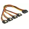 SATA-kaabel DeLOCK 60157 0,3 m SATA 15-kontaktiline 4 × SATA 15-kontaktiline mitmevärviline