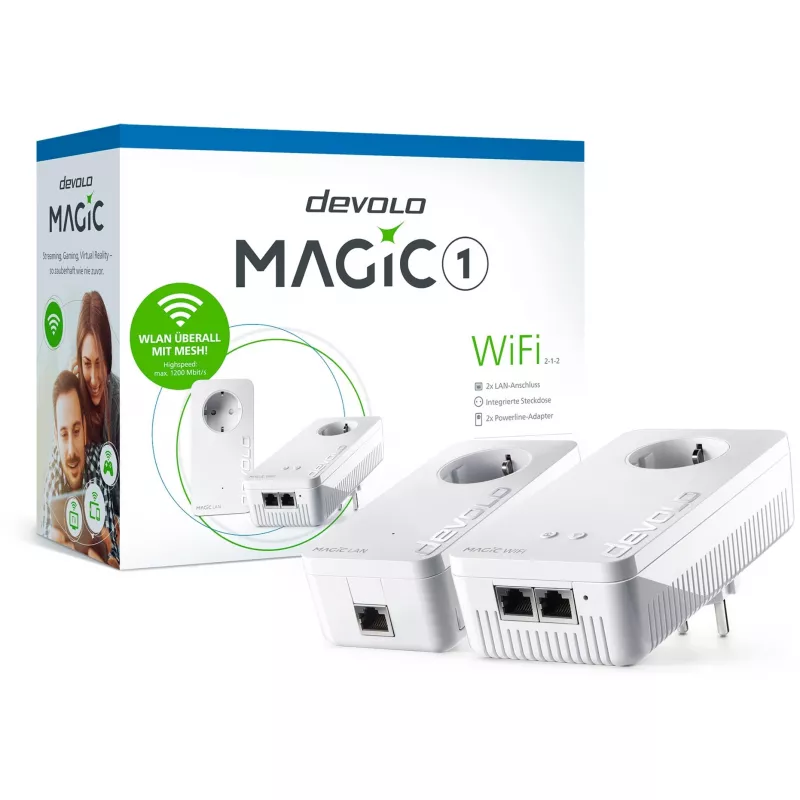 Magic 1 WiFi 2-1-2 Starter Kit, Powerline kaks adapterit
