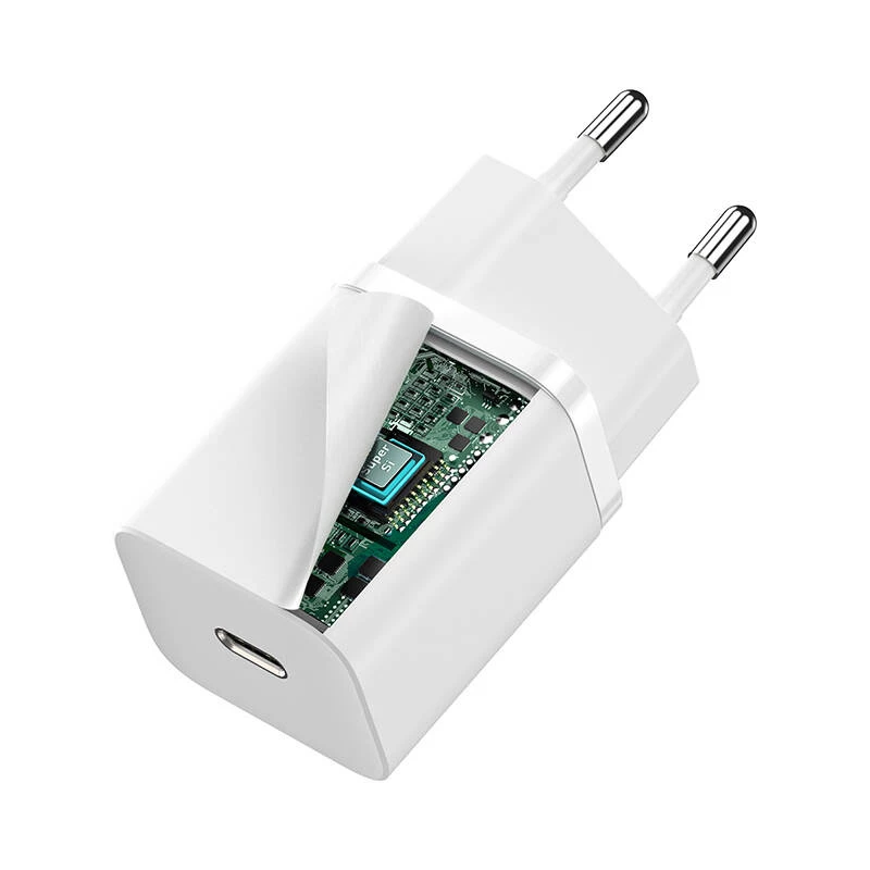 Baseus CCSUP-J02 mobiilseadme laadija universaalne valge AC kiirlaadimine