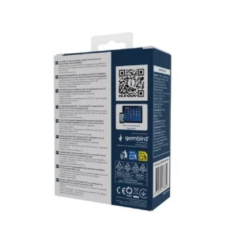 Gembird TA-UC-2A2C-PD100-01-BK laadija sülearvutile ja nutitelefonile, must, kiirlaadimine, sisetingimustesse
