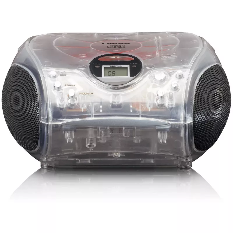Kaasaskantav raadio ja CD-mängija Lenco SCD-24TR — FM, 4W väljund, LCD, teleskoopantenn, vahelduvvool/alalisvool, 6×C patareid