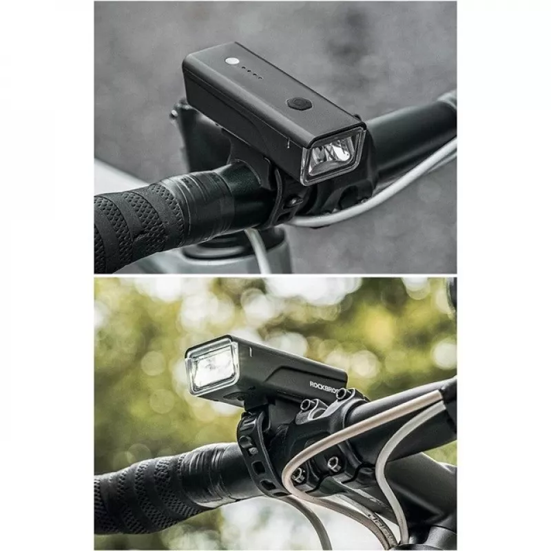Rockbros jalgrattavalgusti + USB-C - USB-A kaabel 260 lm Must