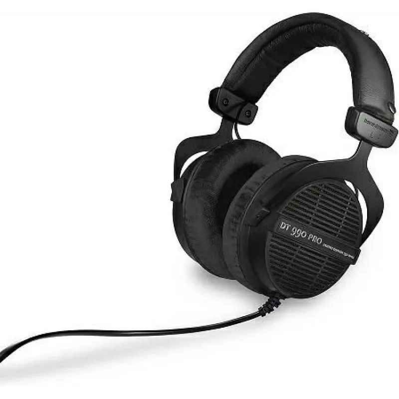 Stuudiokõrvaklapid Beyerdynamic DT 990 PRO – juhtmega, suletud, ümberkõrvased, 250 Ω, 3 m kaabel, must