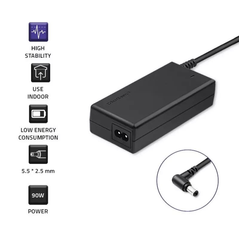 Qoltec 50075.90W toiteadapter ASUS-ile | 90W | 19V | 4,9A | 5,5*2,5 | +toitekaabel