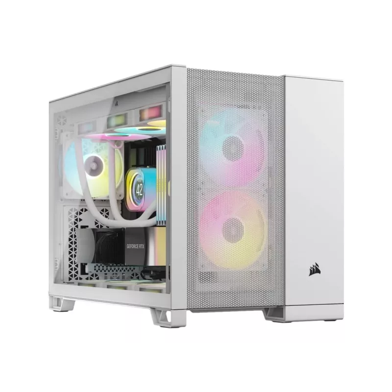 Corsair 2500D AIRFLOW Micro ATX kahekambriline arvutikorpus – valge CC-9011264-WW