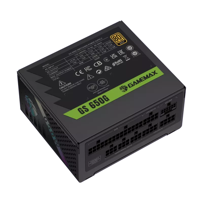 Gamemax toiteplokk, 80 PLUS, Gold | GS 650G | 650 W